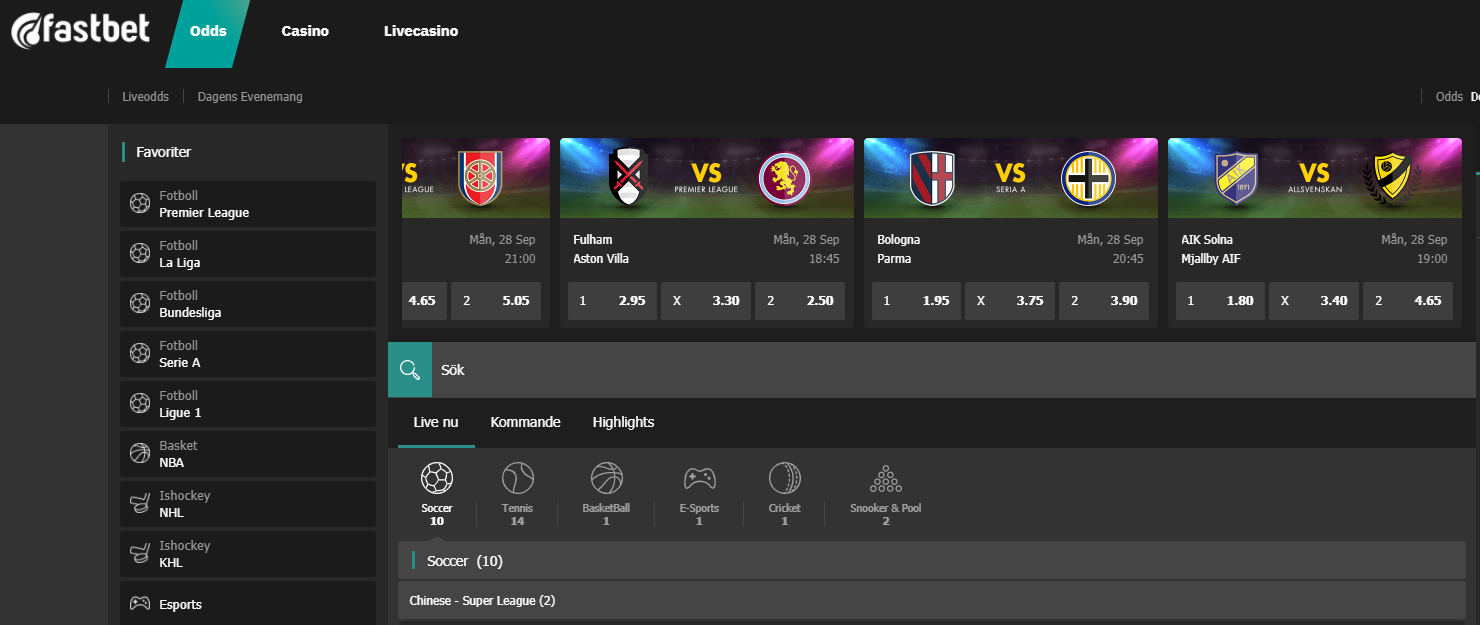 Fastbet Odds Live Betting