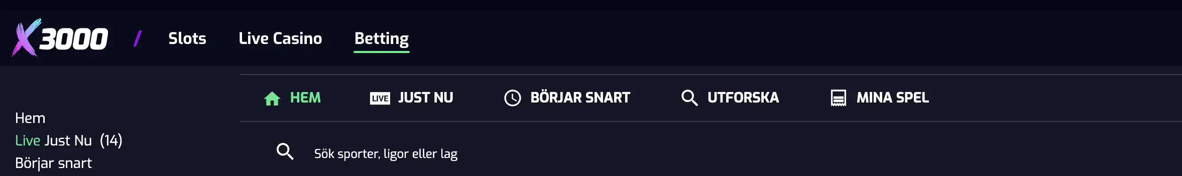 x3000 betting X3000
